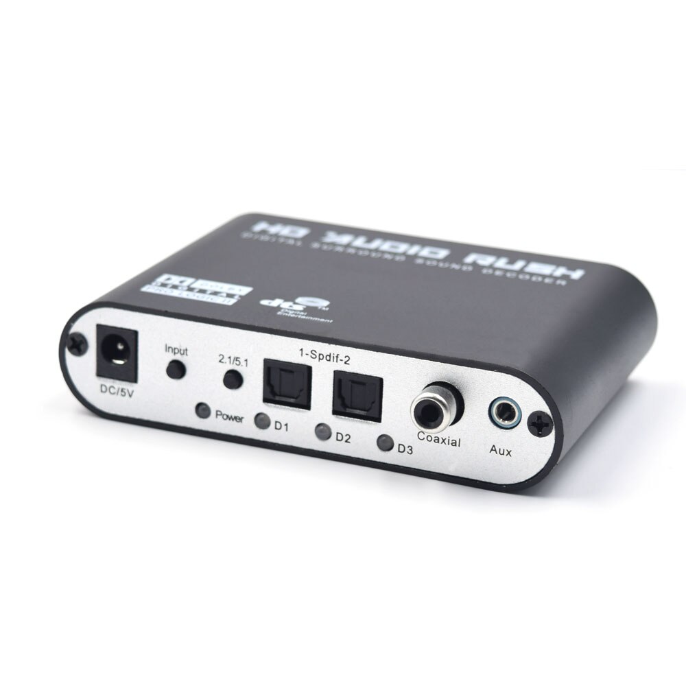 5.1 Ch Audio Decoder Spdif Coaxiale Rca Dts AC3 Optische Digitale Versterker Analoge Converte Versterker Hd Audio Rush