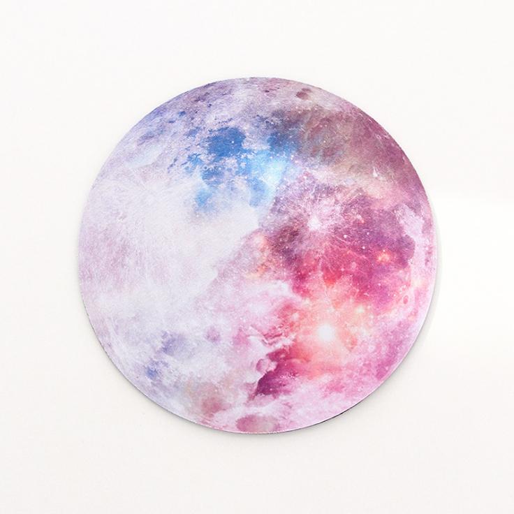 Moon Earth Desk Mat Office Desk Organizer School Supplies Moon Mouse Desk Tools Office Desk Accessories Set: Pink Moon