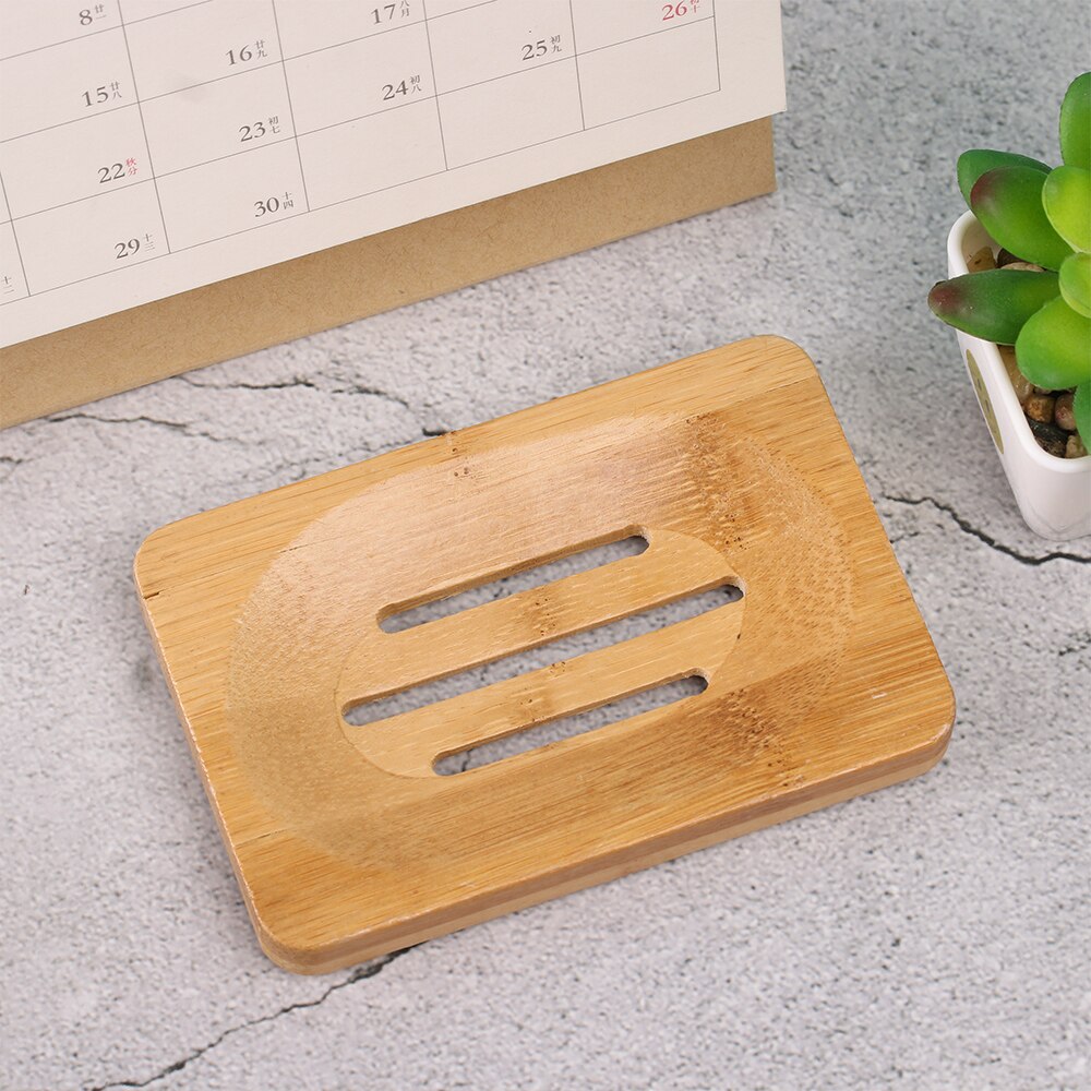 Bath Shower Soap Holder Wooden Soap Tray Drainer Dishes Drain Bamboo Box Sanitary Ware Suite Bathroom Supplies Bathroom Hardware