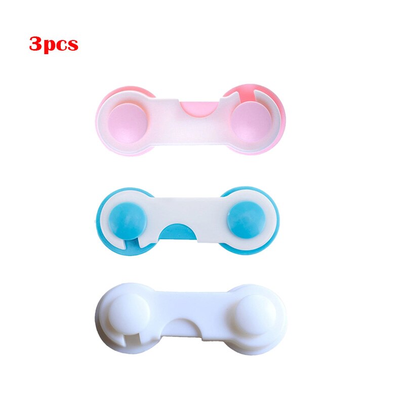 3/1pcs Children Security Protector Baby Care Multi-function Child Baby Safety Lock Cupboard Cabinet Door Drawer Safety Locks: 3 PC White Blue Pink