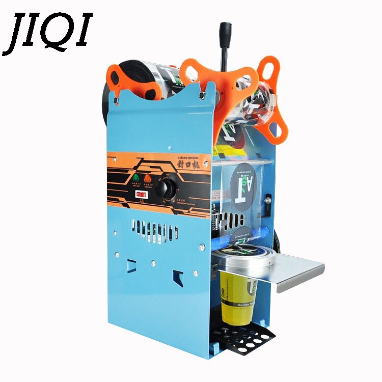 JIQI Manual Handle cups sealing machine hand electric drink sealer pressure lid sealing maker Bubble milk tea shop closure Cup