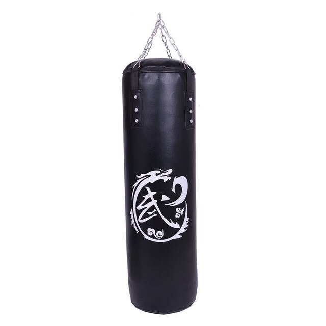 Punching Bag Training Boxing Bag Hook Hanging Kick Muay Thai Sanda Punching Bag Sandbag Punching Bag Empty Core: Black 80cm