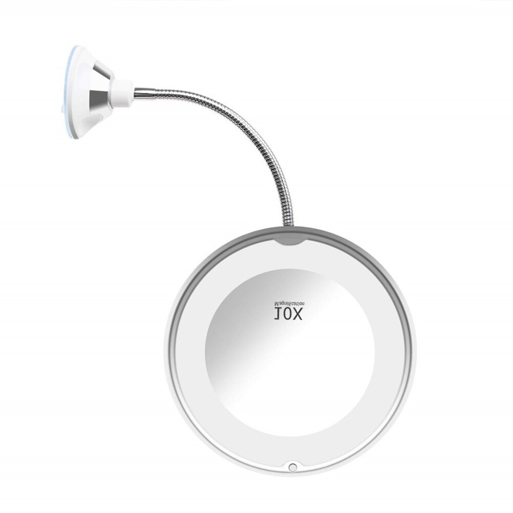 10x vergrotende cosmetische spiegels met led-licht make-upspiegel, zuignap make-upspiegel, badkamerspiegel aan de muur (verzending zonder batterijen)