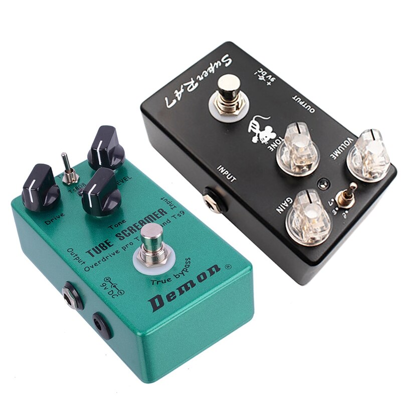 Mosky Super Rat guitare effet pédale fait à la main trois effets de classique Rat distorsion Boost & MOSKY démon TS808 Tube Screamer