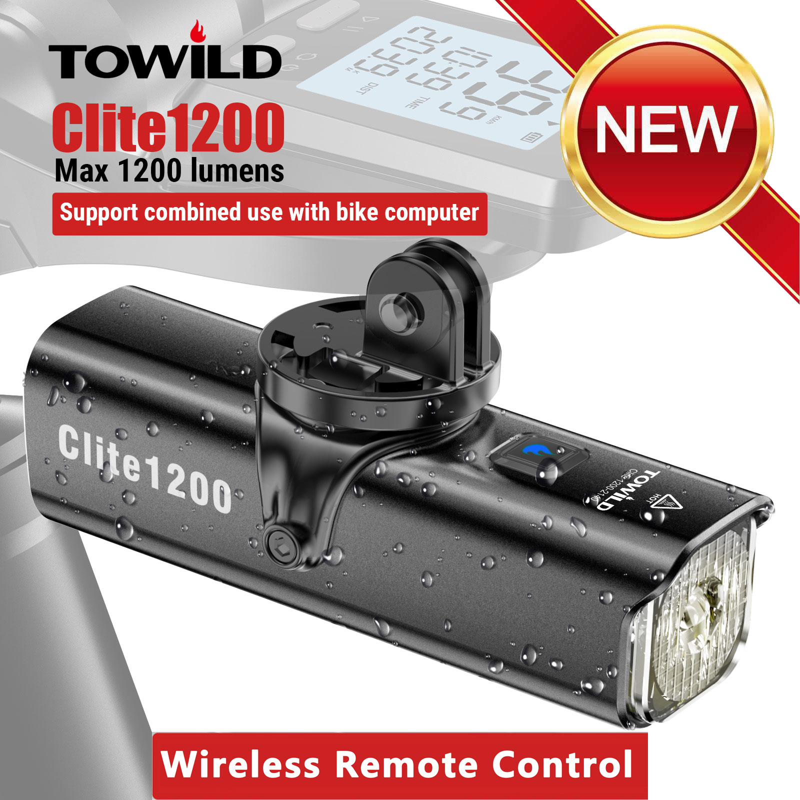 TOWILD 1200LM Bike Light Front Lamp USB Rechargeable LED 21700 4000mAh Bicycle Light Waterproof Headlight Bike Accessories