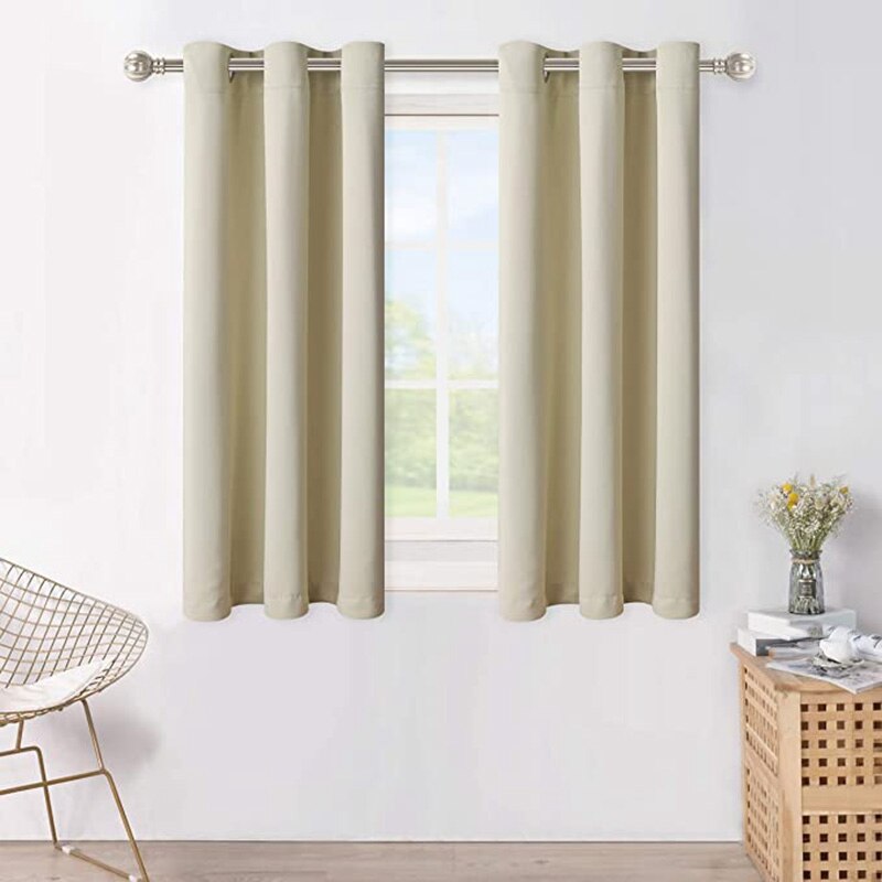 Bedroom Window Shade Curtain - Heat Insulation Curtains with Holes At the Top of the Noise Reduction Applicable