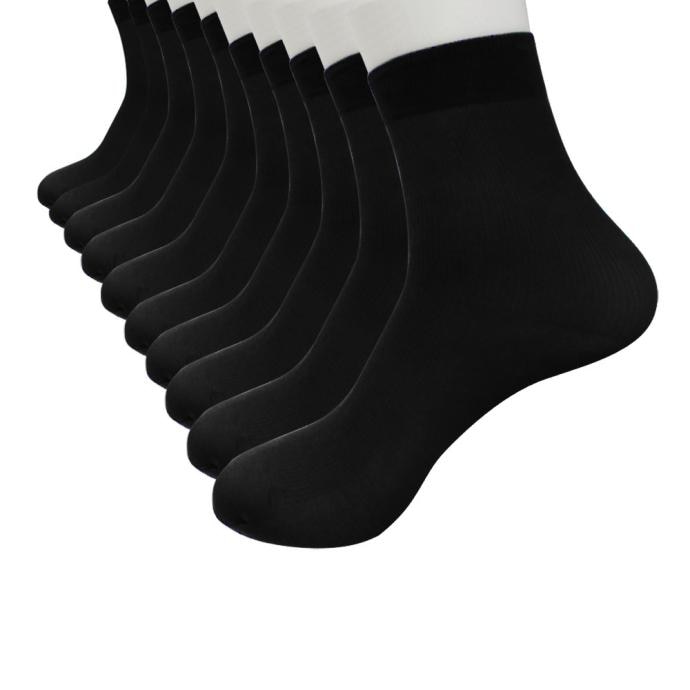 Newly 10 Pairs Bamboo Fiber Ultra-thin Elastic Silky Short Silk Stockings Men Socks Silky: Default Title