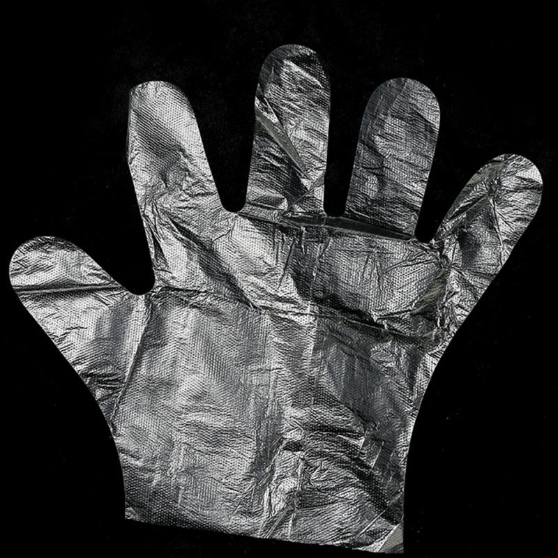 200Pcs Disposable Gloves Catering Hair Products Eating Lobster Thicken Transparent Plastic PE Film Gloves Kitchen Accessories