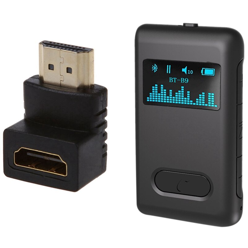 1 stück mca-hdmi-winkeladapter & 1 set lcd-display bluetooth 5.0 audioempfänger audioadapter: Default Title