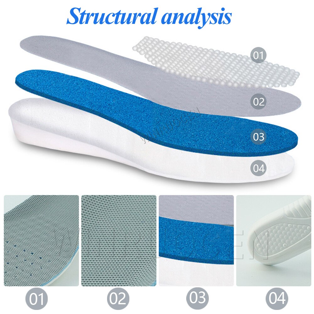WINRUOCEN Height Increase Insole EVA Insoles Men Women Silicone Soles Gel Orthopedic Heel Lift Increase Shoes accessories