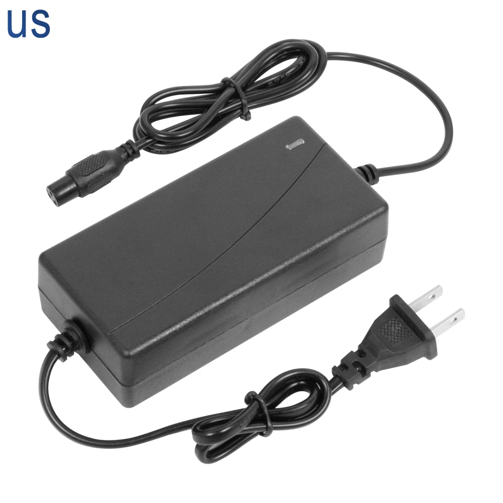 Universelles Batterieladegerät für Elektrofahrrad, Rolle, Hoverboard, selbstausgleichendes Rollerzubehör, 42 V, 2 A, Ladegerät, UK/EU/uns/AU-Stecker: Weiß