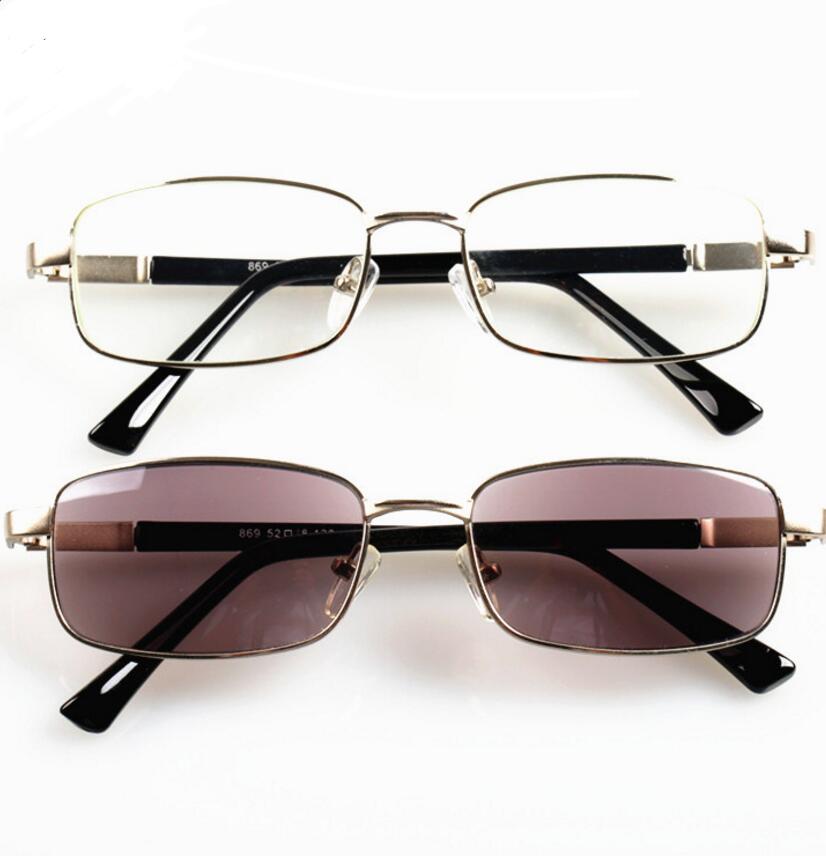 Metall Rahmen Photochrome Lesen Sonnenbrille Männer Frauen Presbyopie Brillen Sonnenbrille Verfärbung Dioptrien 1,0 zu + 4,0 L2