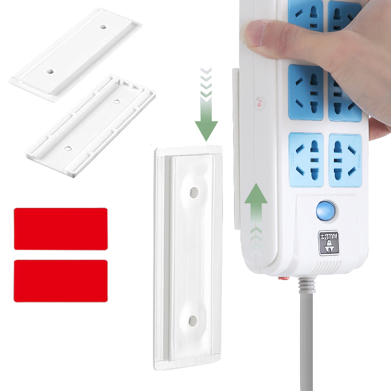 1/2/4 sæt selvklæbende strømskinne fiksator væg telefonstik holder hjemme punch-fri wifi router tissue box holder