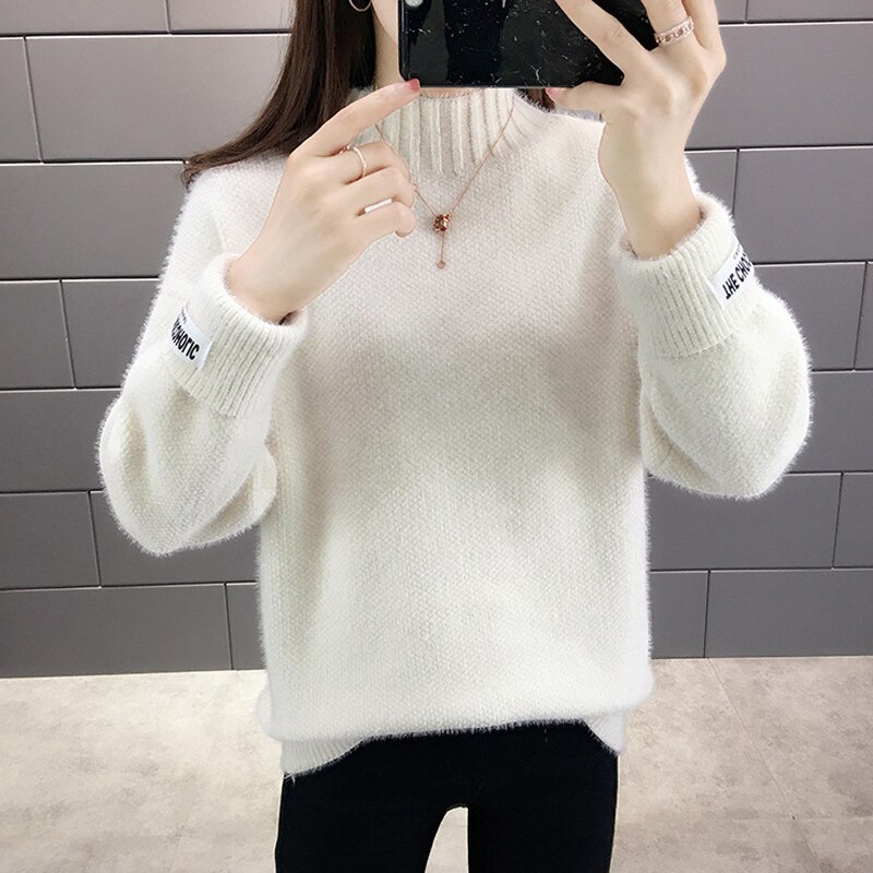 Vrouwen Herfst Winter Gebreide Trui Coltrui 6 Kleuren Warm Vrouwelijke Truien Casual Uitloper Trui