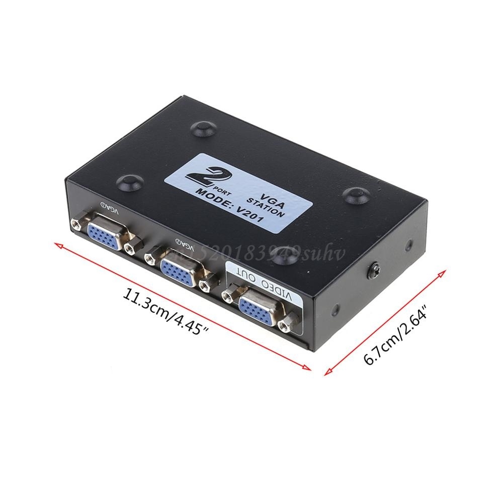 2 Ports Switcher Splitter 2 Ways VGA Video Switch Adapter Converter Box