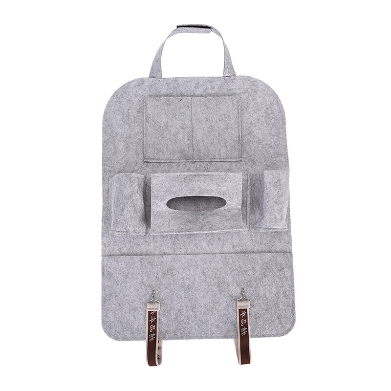 Assento de carro automático de volta multi-bolso sentiu armazenamento saco organizador titular acessório armazenamento garrafa de água, revista, copo, alimentos, etc.: Light Grey