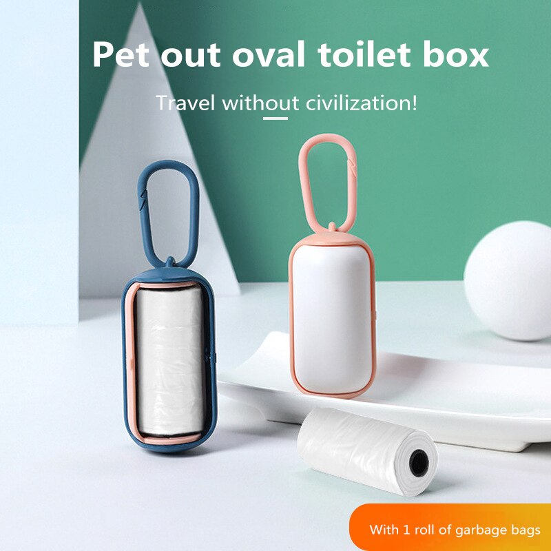 Pet toilet bag dispenser dog waste trash bin + toilet pick up bag holder portabl