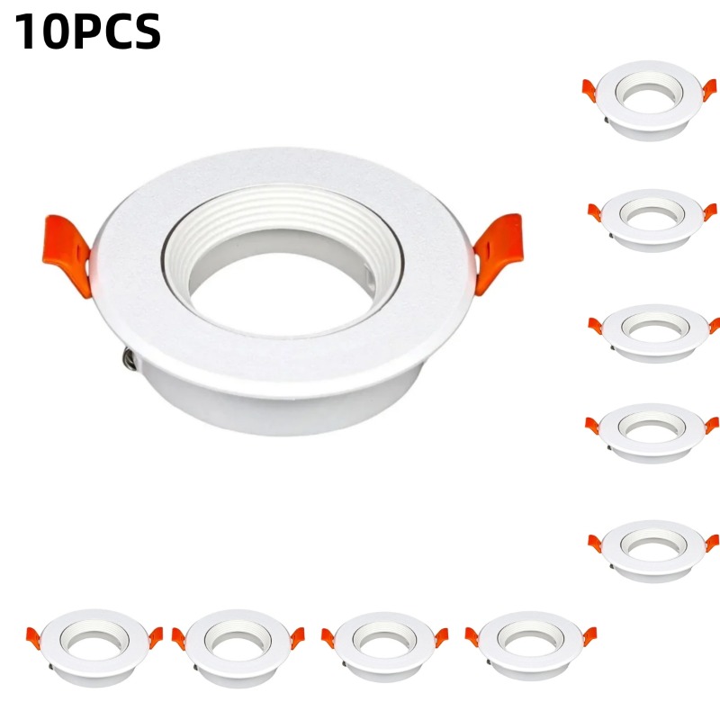 10 Stuks 75Mm Uitgesneden Maat Rond Beweegbare Rotatie Kunststof Mr16 Gu5.3 Gu10 Spot Armatuur Downlight Frame: Licht Rood
