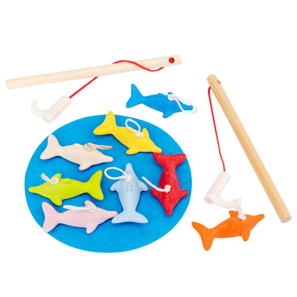 1 Set Funny Wooden Fishing Toy Colorful Exquisite Educational Plaything Fishing Game Toy for Kindergarten: Default Title