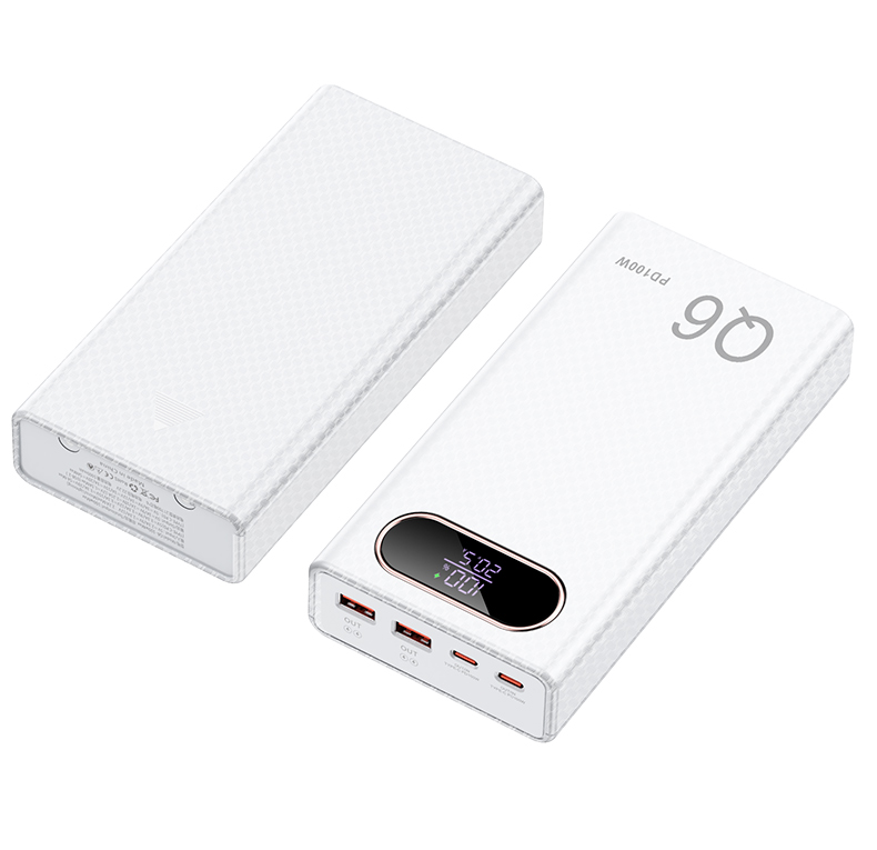 PD100W Schnelllade-Powerbank-DIY-Bausatz, 20 V, 5 A, 6 x 21700 Akku, hochwertig, sicher, kein Lözehn, wiederaufladbar: Weiß