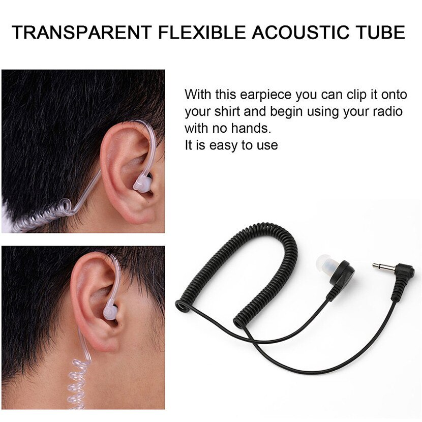 Oortelefoon Gewone 3.5Mm Enkele Luisteren/Ontvangen Alleen Covert Akoestische Buis Oortelefoon Headset Voor Twee Manier Radio Speaker Microfoon