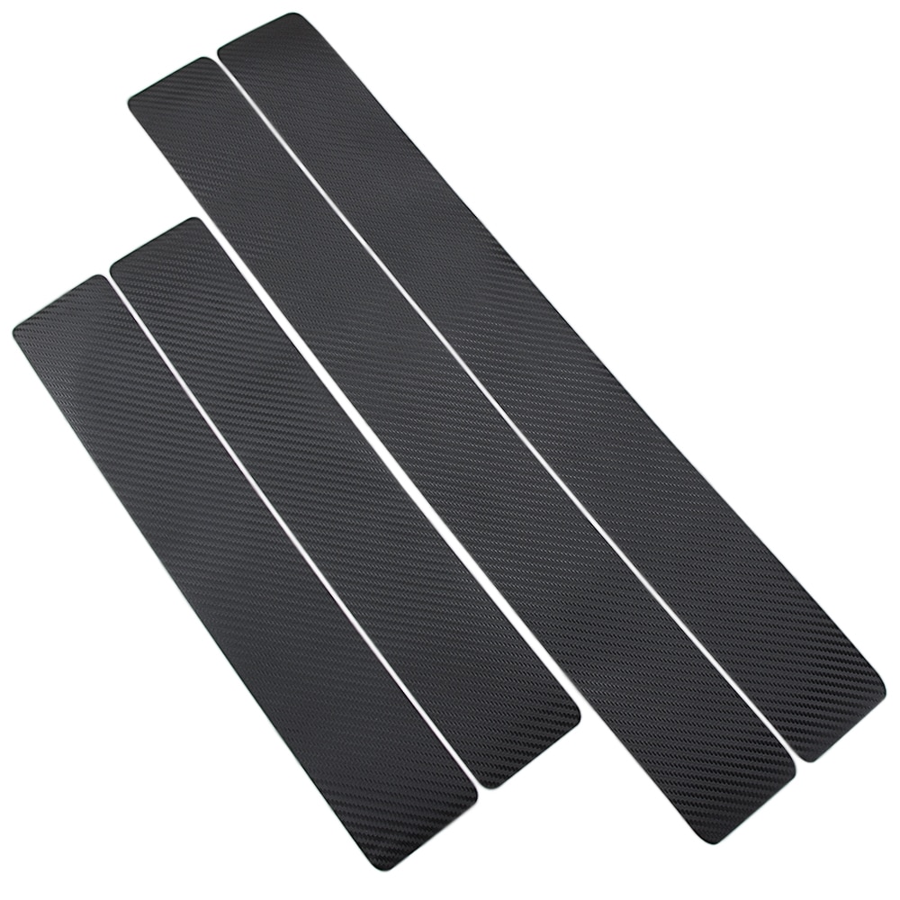 4PCS Carbon Fiber Car Door Sill Stickers Auto Scratch Protector Decals Car Tuning Accessories For Ford Focus 2 3 1 MK2 MK3 MK1
