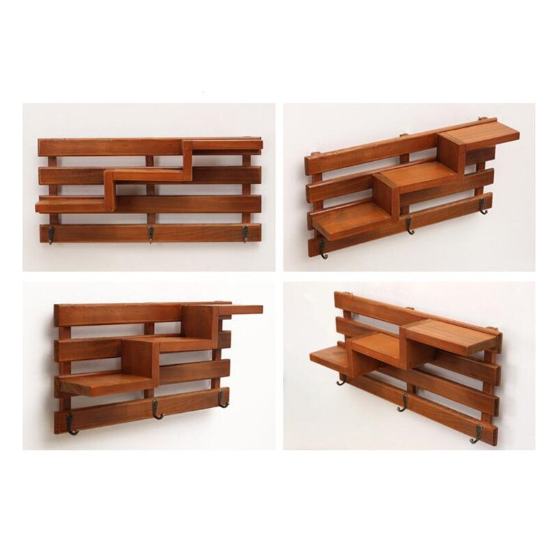 Handmade Wood Boxes Cargo Organizer Storage Box Simple Small Key Hanging Storage Case Phone Racks Wood Shelf Wood Rack Solid W