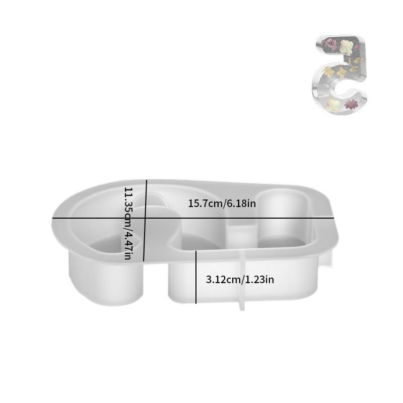 Molde de silicona de resina epoxi para candelabro Digital geométrico, soporte de vela de números árabes, yeso, decoración, bricolaje, 0-9: Gris oscuro