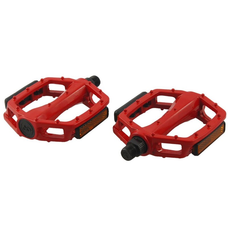 Metal MTB BMX Bike Bicycle Platform Pedals Red 14mm Axle Pair: Default Title