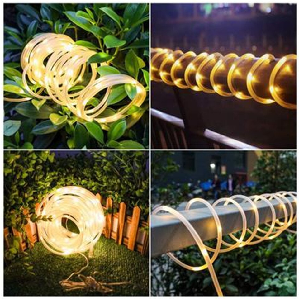 10m 100 leds koppartråd lampa trädgård födelsedag fjärr batteri bröllop utomhus fest rör ljus slang lampa lykta