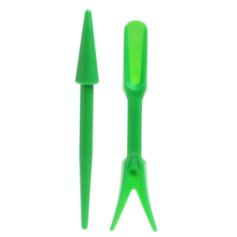2 pçs plástico jardim sementes widger mudas dibber transplante ferramentas de plantio (cor aleatória)