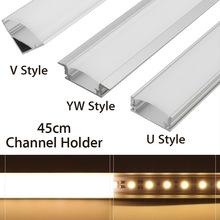 U/V/YW Stijl Vormige 45 cm Zilver Aluminium LED Bar Licht Kanaal Houder Voor LED Strip Licht bar Kast Lamp