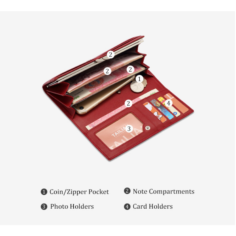 Women's Multifunction Luxury Wallets Long Wallet Female Leather Purse ID Card Holder Women Purses Ladies Clutch Phone Bag Purse