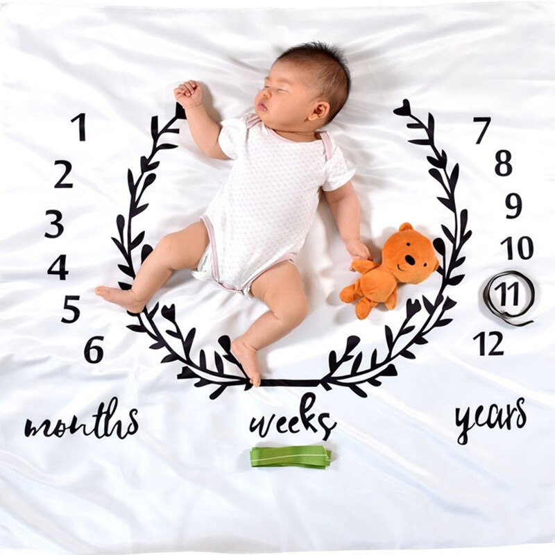 Garland Print Baby Milestone Deken Fotografie Maandelijkse Achtergrond Doek Peuter Baby Kinderen Camera Foto Props