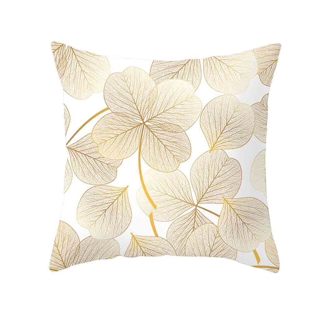 Pillow Case Gold Plant Printed Sofa Car Cushion Cover Home Decor Throw Pillowcase Bed Decoations poszewki na poduszki 45x45cm: K
