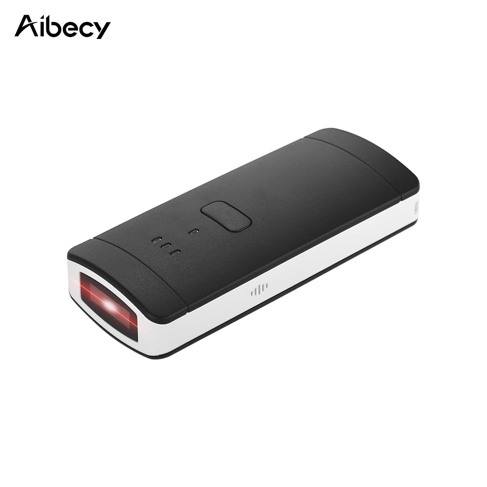 Aibecy Portable Mini Wireless BT Barcode Scanner 1D Handheld Bar Code Reader with USB Cable Receiver Support for Windows XP/Win
