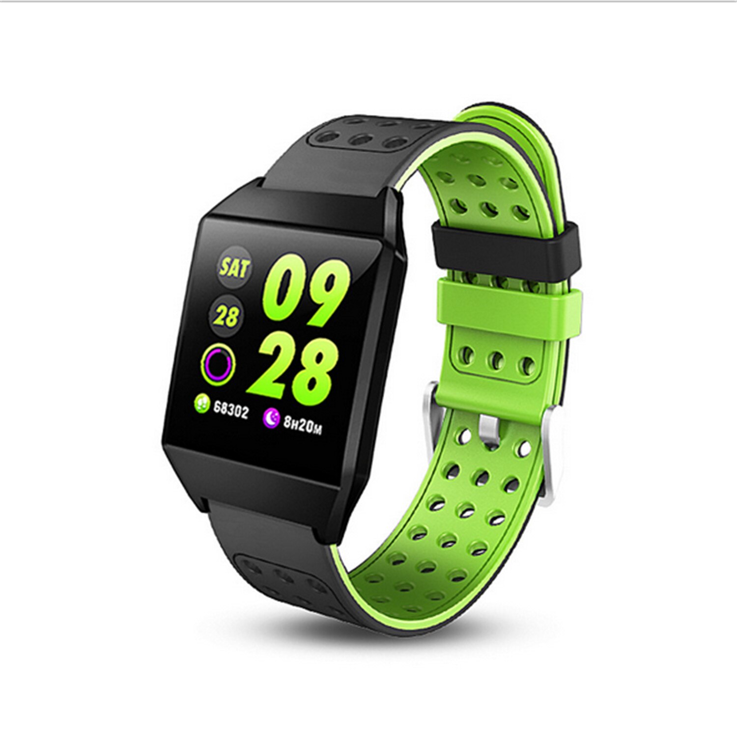 W1s smart watch 1.3 pouces mouvement étape imperméable message rappel Bracelet intelligent: green