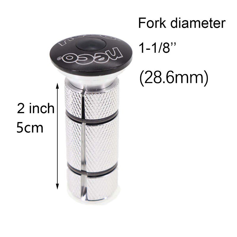 Neco Bike Headset Stem Top Cap Compression plug Nut Compressor Expansion Fork Steerer Carbon Fiber Cover Long Large Size: 28.6 Alu cap large