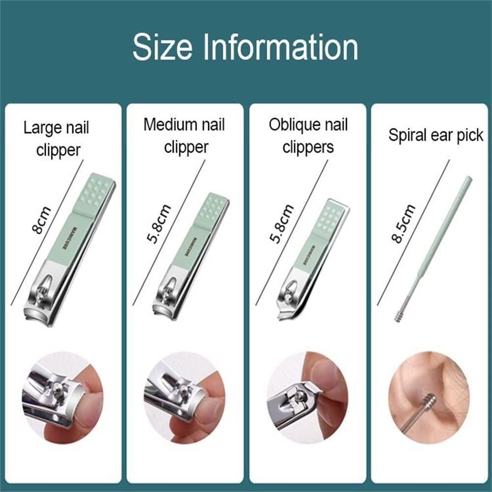 16pcs Nail Cutter Set Makeup Beauty Tool Stainless Steel Nail Pedicure Kit Portable Manicure Scissors Nail Care Tools