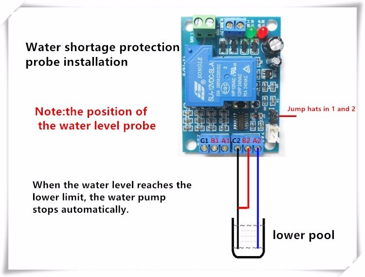 Automatic electronic water level controller water tower automatic switch on the water pump float level control DIY