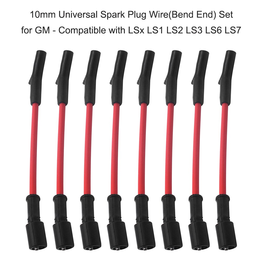 Cables de bujía de alto rendimiento (extremo curvado) de 10mm, compatibles con SI-AT38006 LSx LS1 LS2 LS3 LS6 LS7