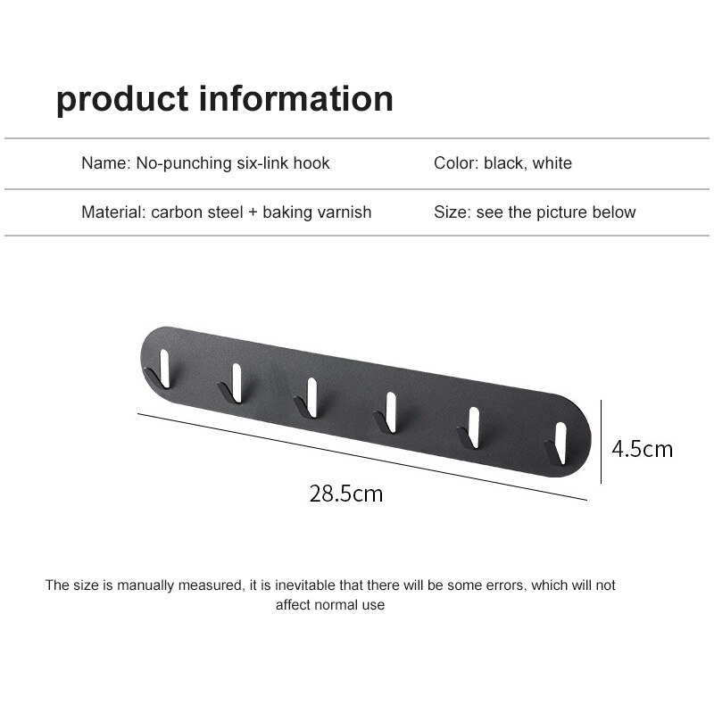 Ganchos de repisa de hierro para cocina, colgador de cocina para almacenamiento, sin estante para colgar en la pared, gancho de toalla Blanco/Negro, utensilios para el baño