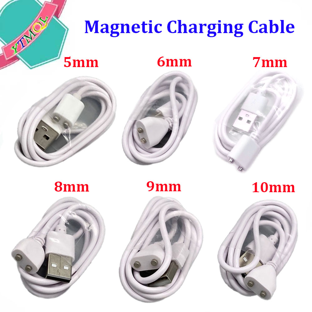 Cable de carga magnético, espaciado central de 2 pines, 5mm, 6/7/8/9/10mm, imán Suctio, cargador de energía USB para instrumento de belleza, dispositivo inteligente