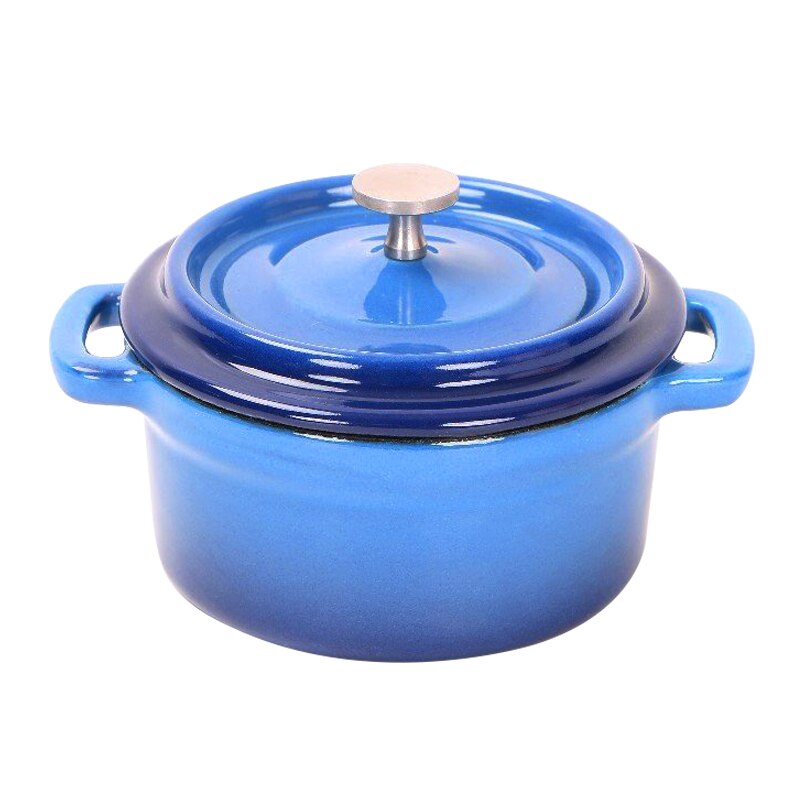 Qianle Ou-olla pequeña para sopa, olla para guisar, 10cm, 12cm, 14cm, Mini olla de hierro fundido para comida de bebé, Cocina Para el hogar: 10cm Dark Cyan
