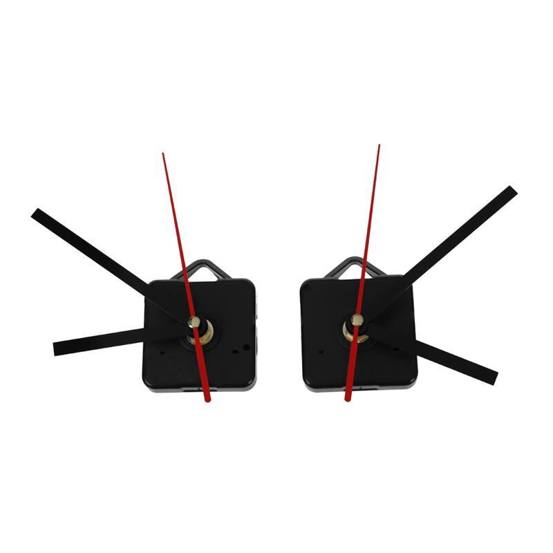 2x DIY Quartz Clock Movement Mechanism Repair Replace Kit Parts + Black Red Hand