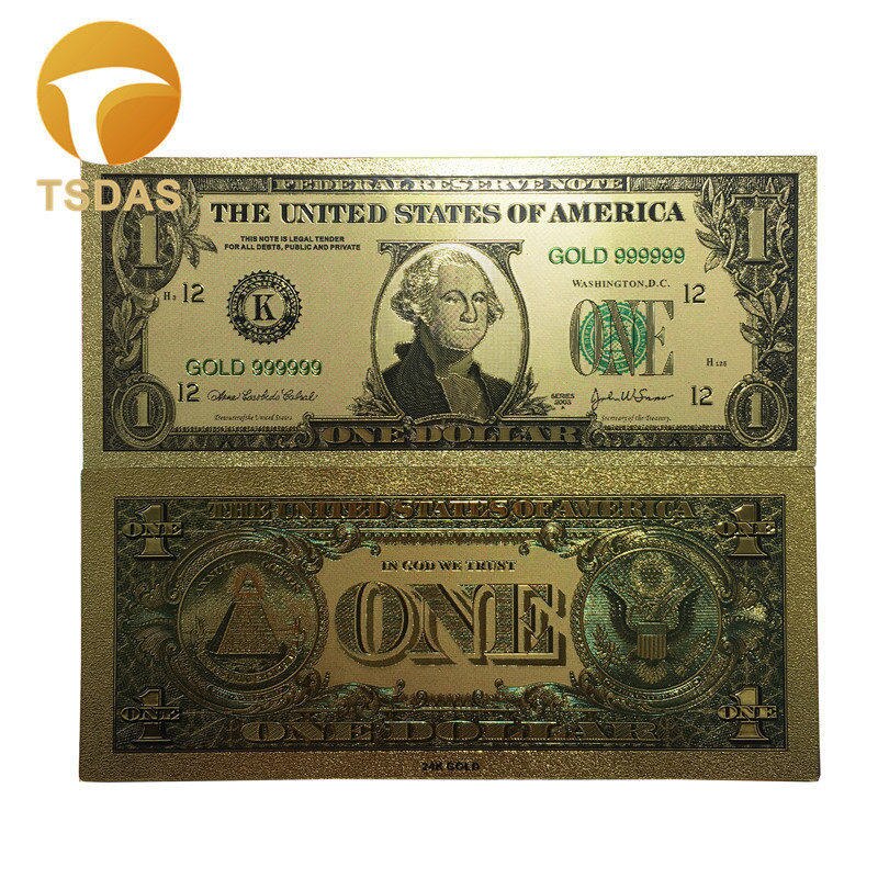 Alle typer amerikanske pengesedler dollar guld seddel  in 24k guldbelagt til indsamling: 1