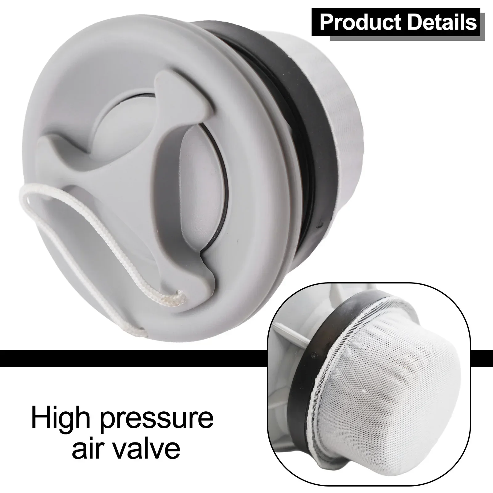 Grey Double Sealed Air Valve Nozzle Cover For Inflatable Boat Dinghy Kayak Canoe Canoe Air Valve Adapter Cap