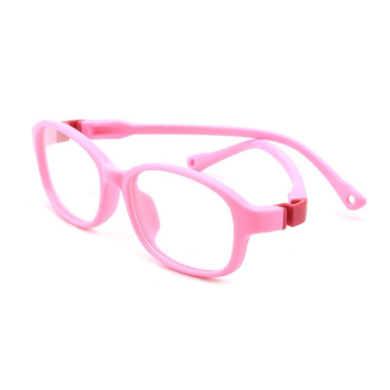 Seemfly, gafas desmontable ultraligeras para niños y niñas, montura redonda de silicona suave, gafas para niños, gafas ópticas de Color sólido: Pink