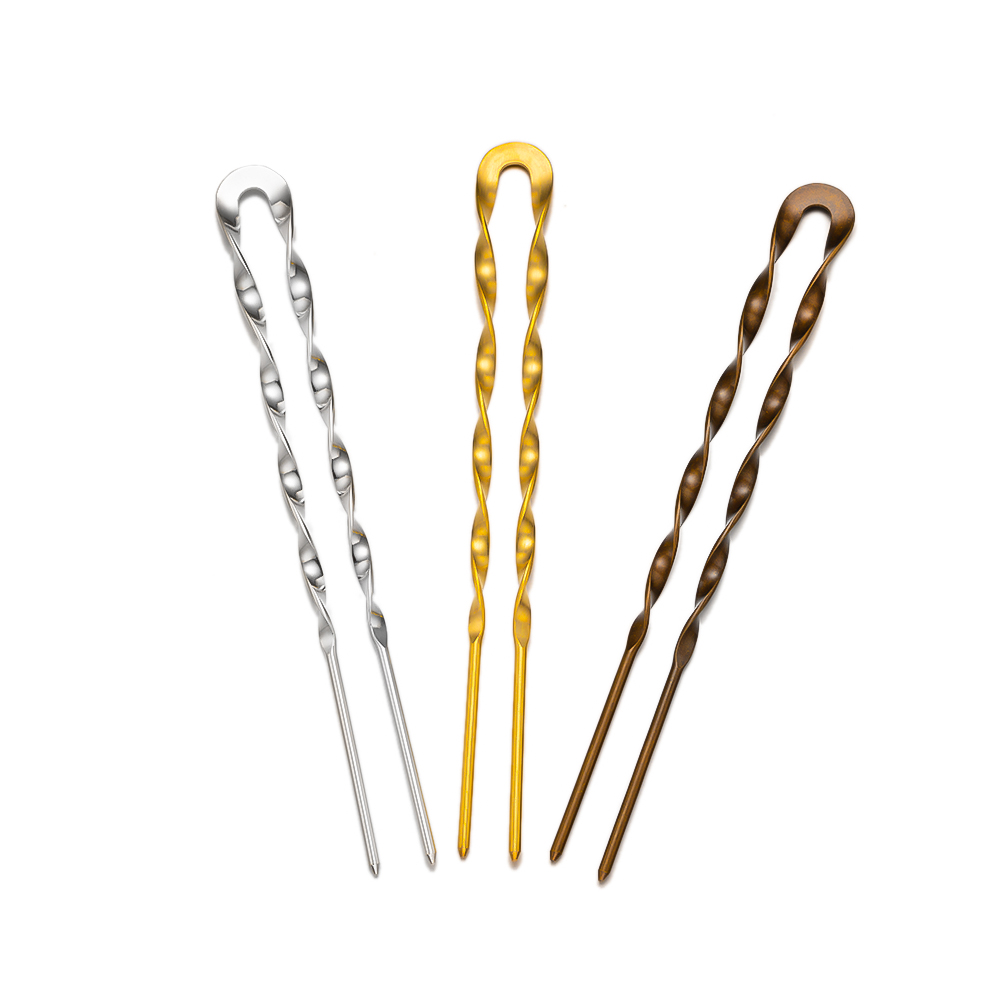 Pinzas para el pelo en forma de U de Metal Vintage para mujer, horquillas para el pelo, palos para el pelo, tocado de estilo para novia, , accesorios decorativos, 1 pieza