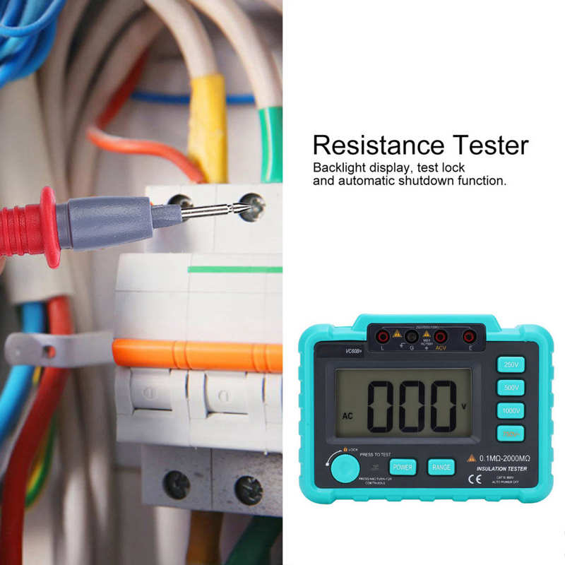 Digital Insulation Resistance Tester DC250V/500V/1000V Insulated Portable Resistance Tester